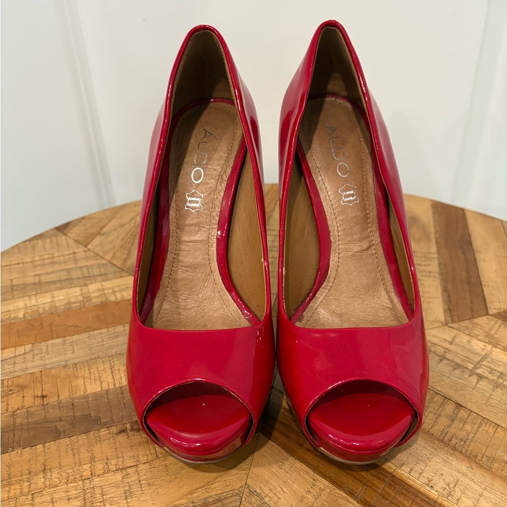 ALDO Women's Red Peep Toe Heels